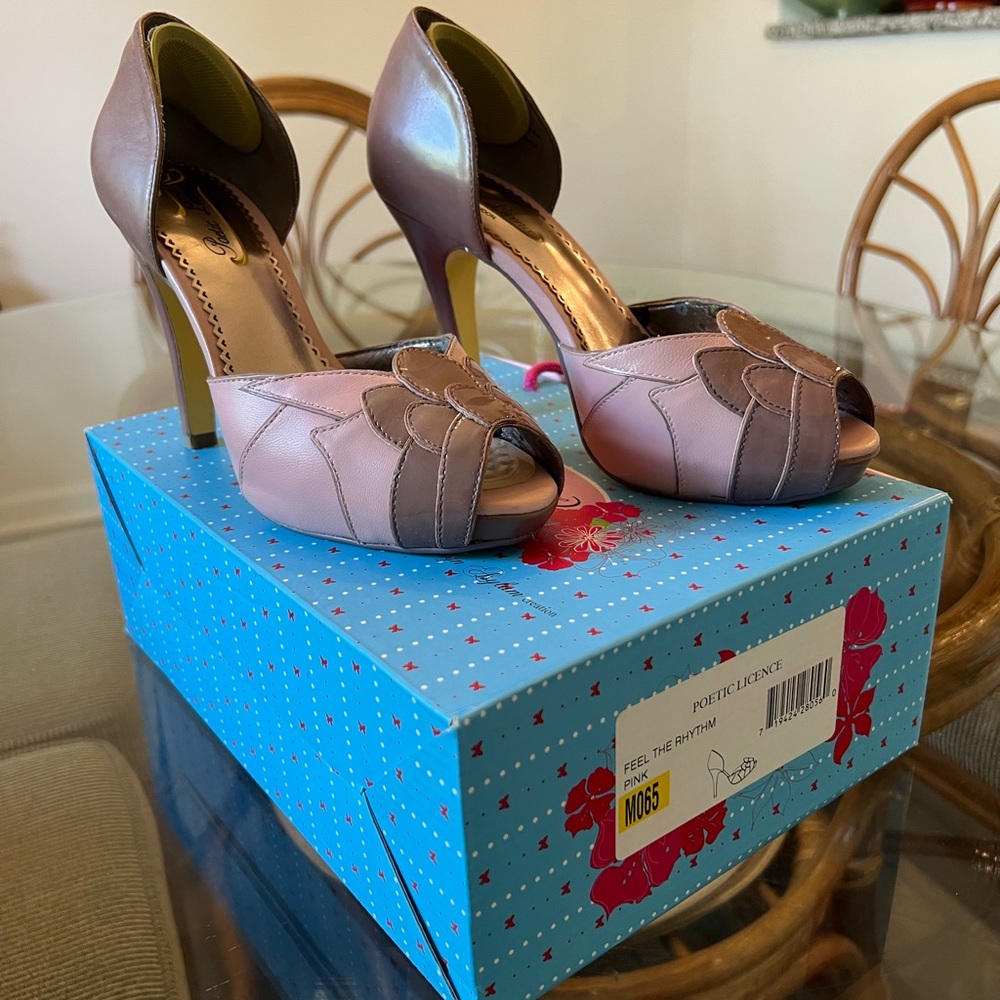 💗 Poetic Licence 'Feel The Rhythm' Pink Floral Peep Toe Heels 💗